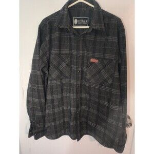 Outback Trading Company Men's Clyde Gray/Black Size Large Big Shirt Shacket Euc